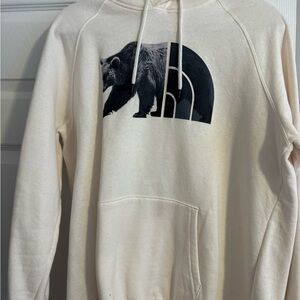 The North Face Cream Hoodie with Bear Design